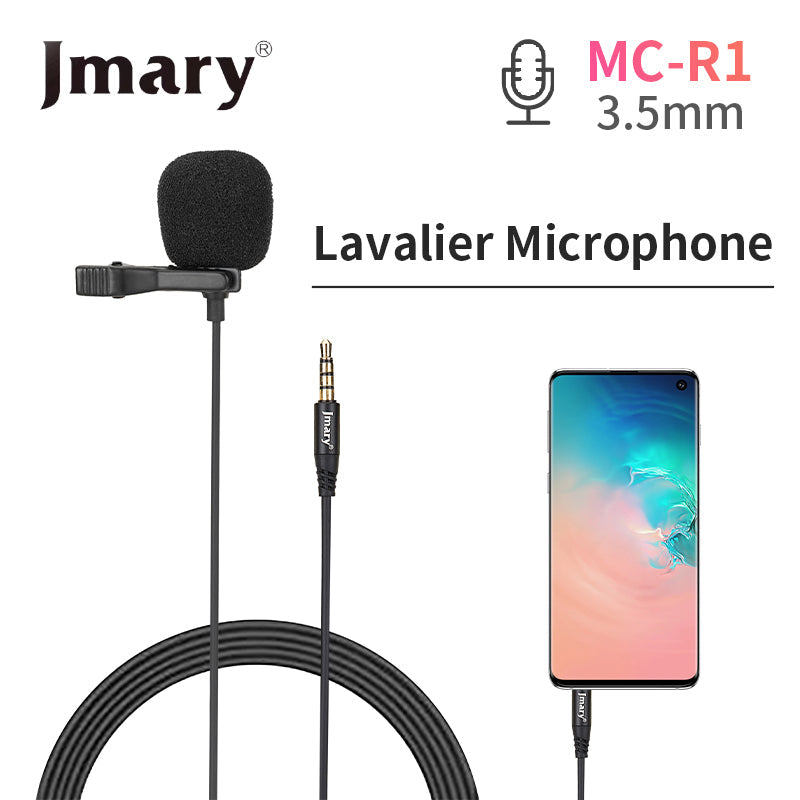 Jmary MC-R1 3.5mm Professional Lavalier Microphone For Mobiles Laptop Tech Dealz