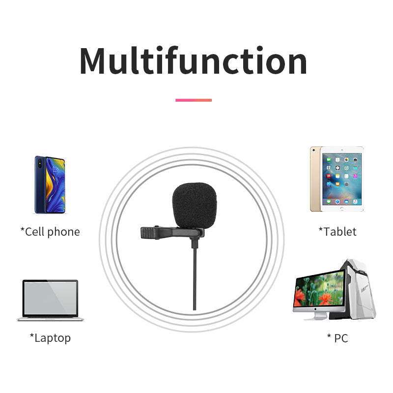 Jmary MC-R1 3.5mm Professional Lavalier Microphone For Mobiles Laptop Tech Dealz