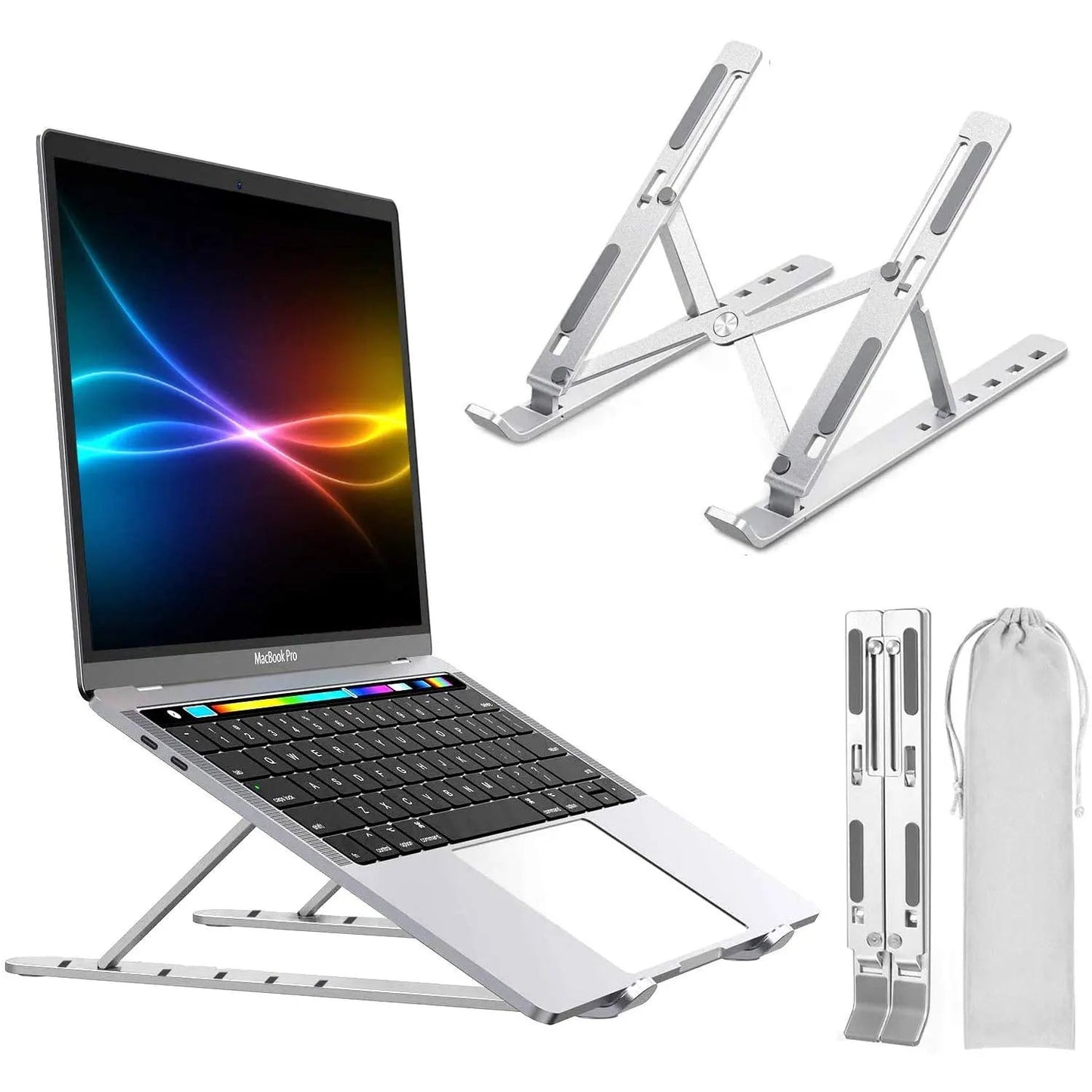 Portable & Foldable Aluminium Laptop Stand SILVER Tech Dealz