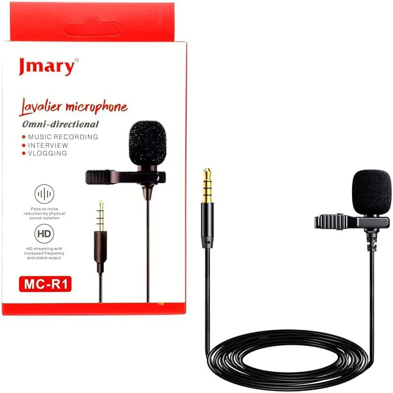 Jmary MC-R1 3.5mm Professional Lavalier Microphone For Mobiles Laptop Tech Dealz