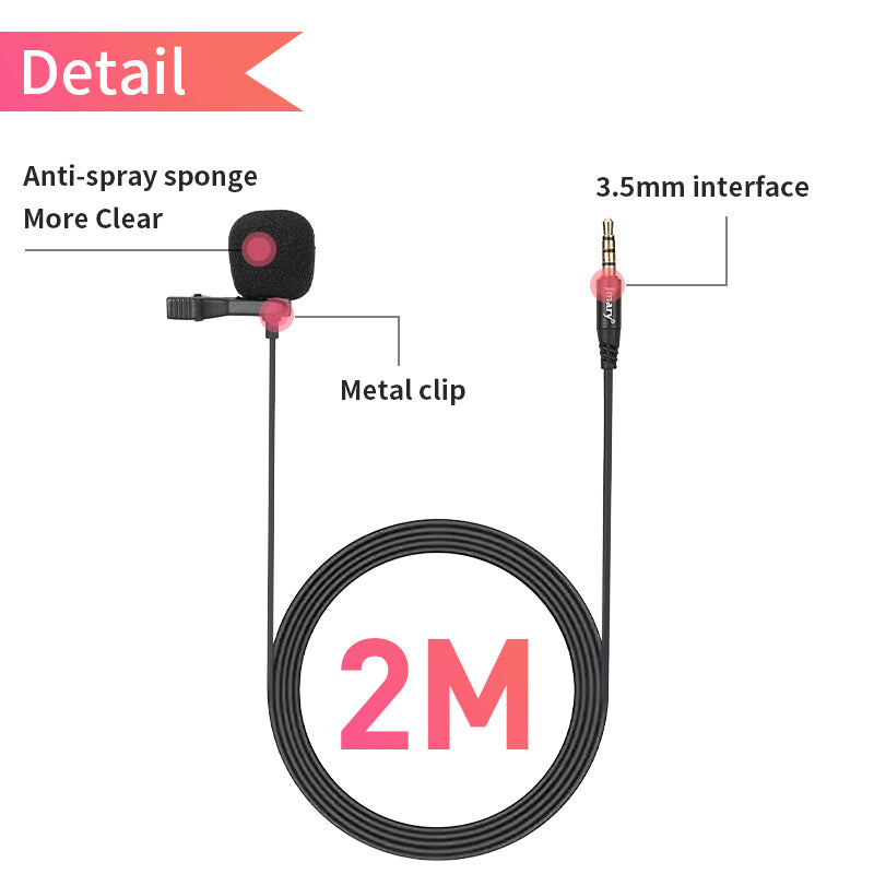 Jmary MC-R1 3.5mm Professional Lavalier Microphone For Mobiles Laptop Tech Dealz