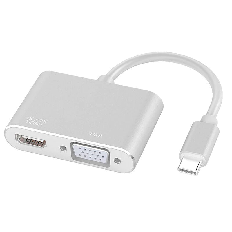 USB 3.1 Type C to VGA + HDMI 4K*2K Adapter Tech Dealz
