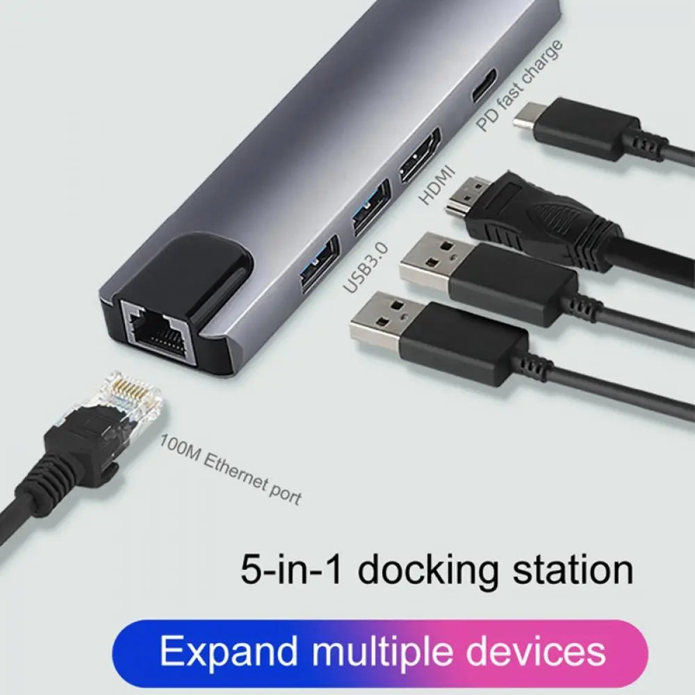 Type C to 5 In 1 HUB Tech Dealz