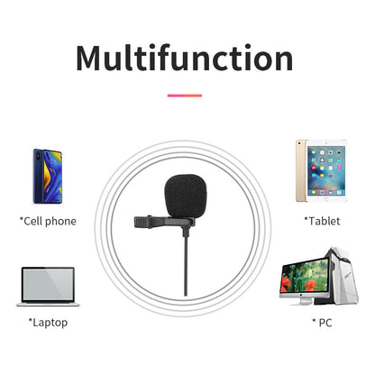 Jmary MC-R1 3.5mm Professional Lavalier Microphone For Mobiles Laptop Tech Dealz