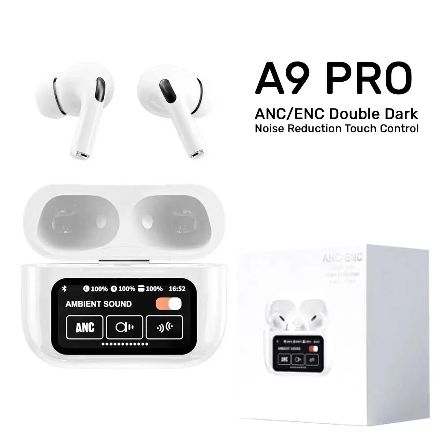 A9 Pro Apple Airpods Anc/enc Touch Control Bt 5.4 Earbuds white Tech Dealz