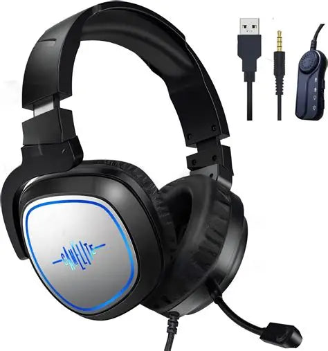 Gaming Headset for Xbox One, PlayStation 4, and PlayStation 5 with Bass Surround and Noise Cancelling, Flexible Mic, and 3.5mm Wired Tech Dealz